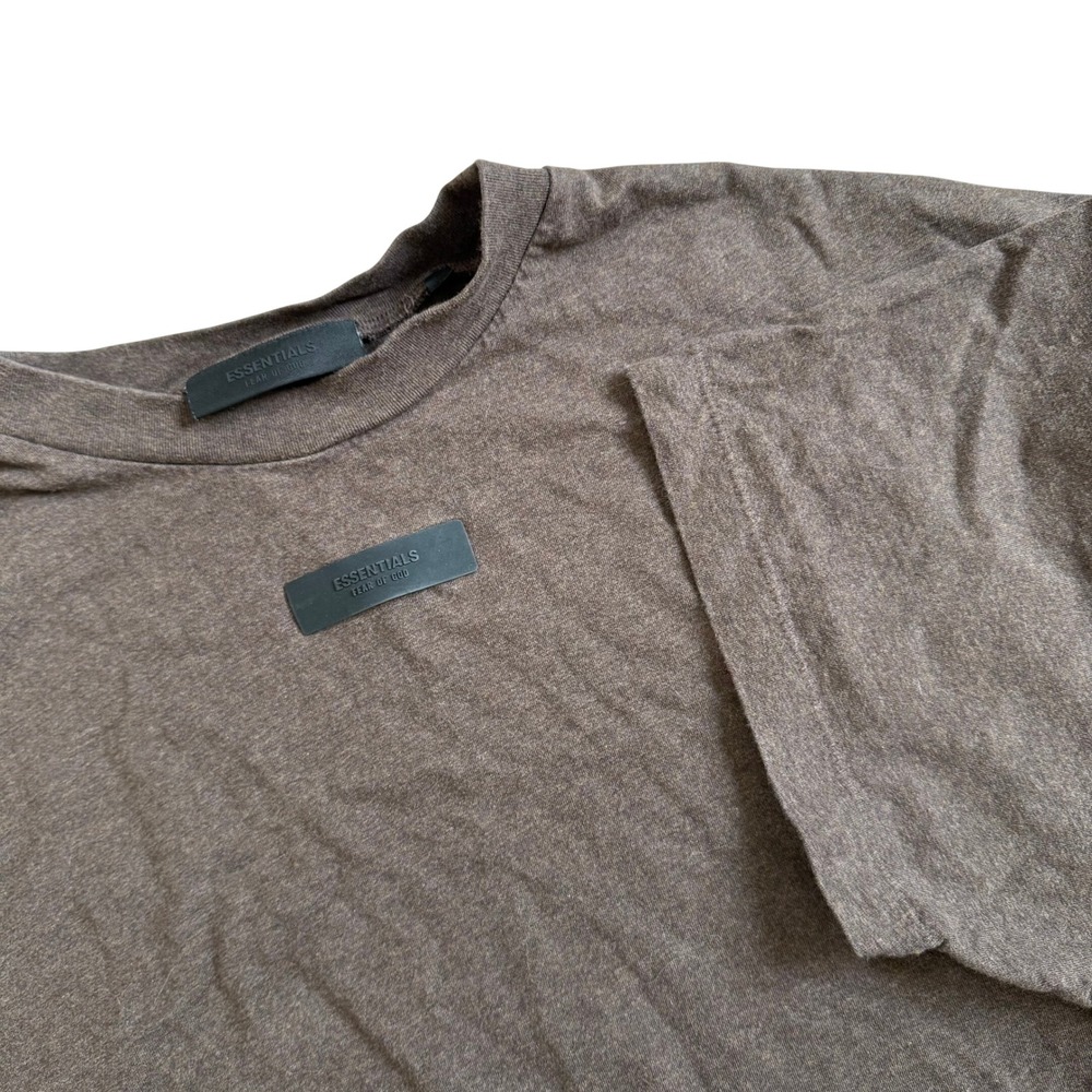 Fear of God Essentials Short-Sleeve‎ Tee 'Heather Wood' XL Oversized Logo Cotton